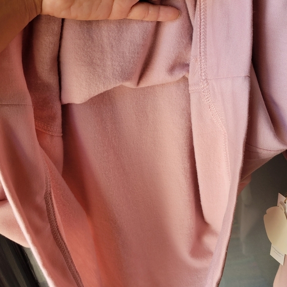 RAE DUNN Amour Pink Raglan Sweatshirt Large Soft Hi-Lo Hem Loungewear NEW - Picture 7 of 10
